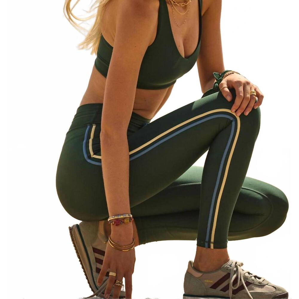 NEW THE UPSIDE maneki 25in midi pant in racing green - Picture 6 of 8